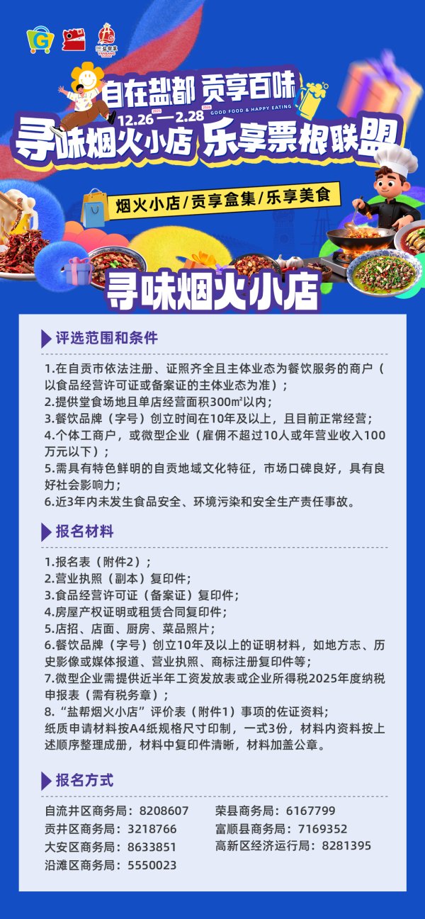 股票配资指数指南 提升城市烟火气和便民度，自贡市启动“盐帮烟火小店”申报活动